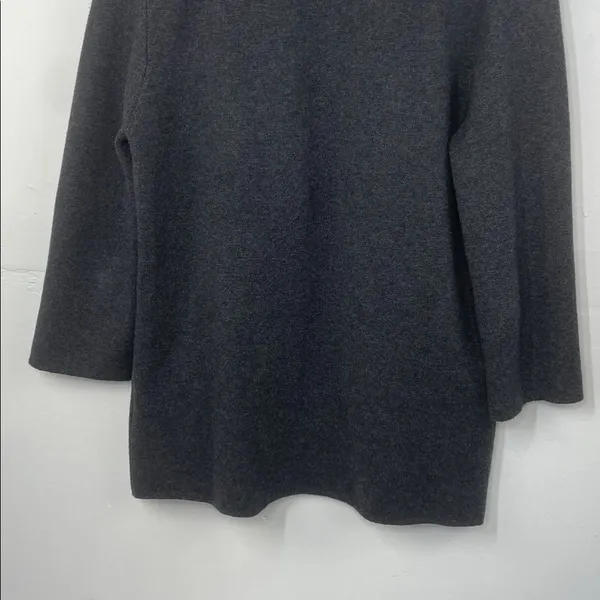 J.Crew Merino Wool Blend Open Front Cardigan Jacket Charcoal Gray Small - Image 7