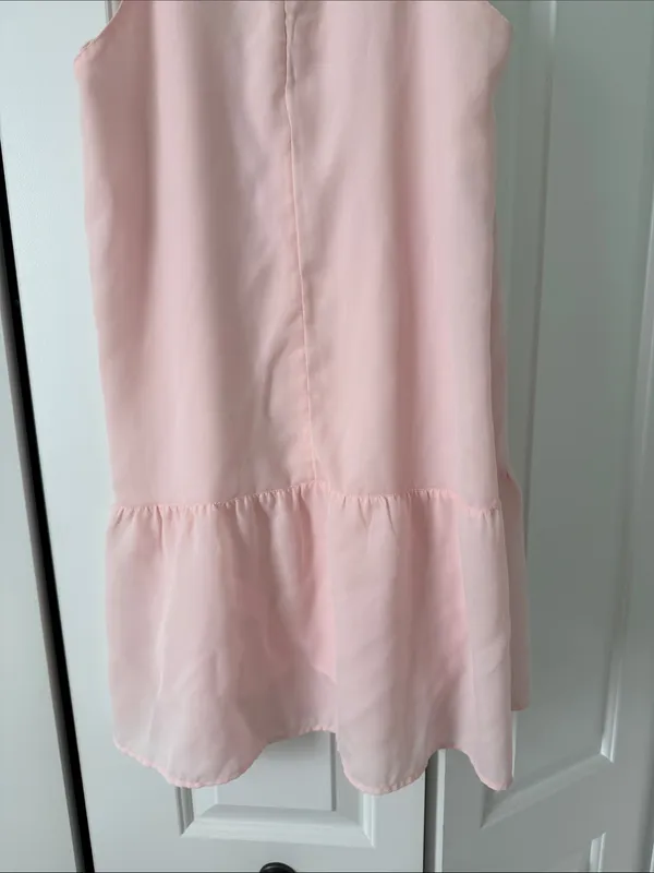 Abercrombie & Fitch Soft Pink Sleeveless Tiered Mock-Neck Dress - Image 5