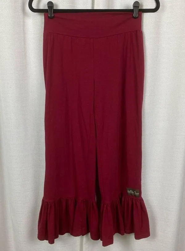 Matilda Jane Burgundy Red Big Ruffle Bottom Pants Sz.S - Image 3
