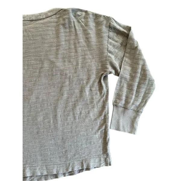 Anthropologie Delilah Button‎ Shoulder Top Gray Minimalist Sz XL - Image 9