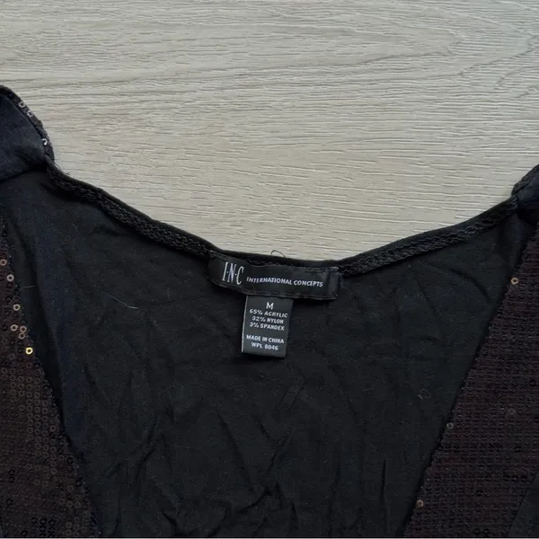 INC International Concepts Sequin V-Neck Dress - Image 4
