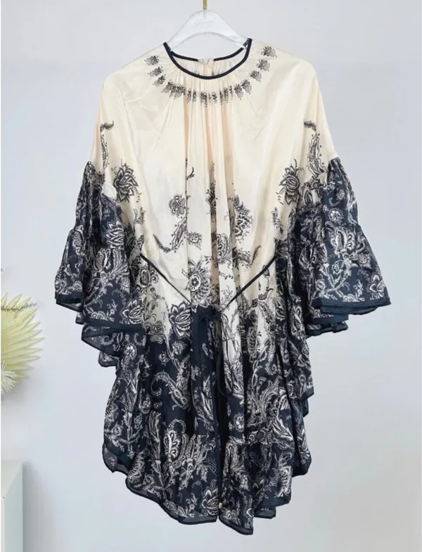Zimmermann Mini Dress Silk boho flutter sleeve size 2 M/L - Image 2