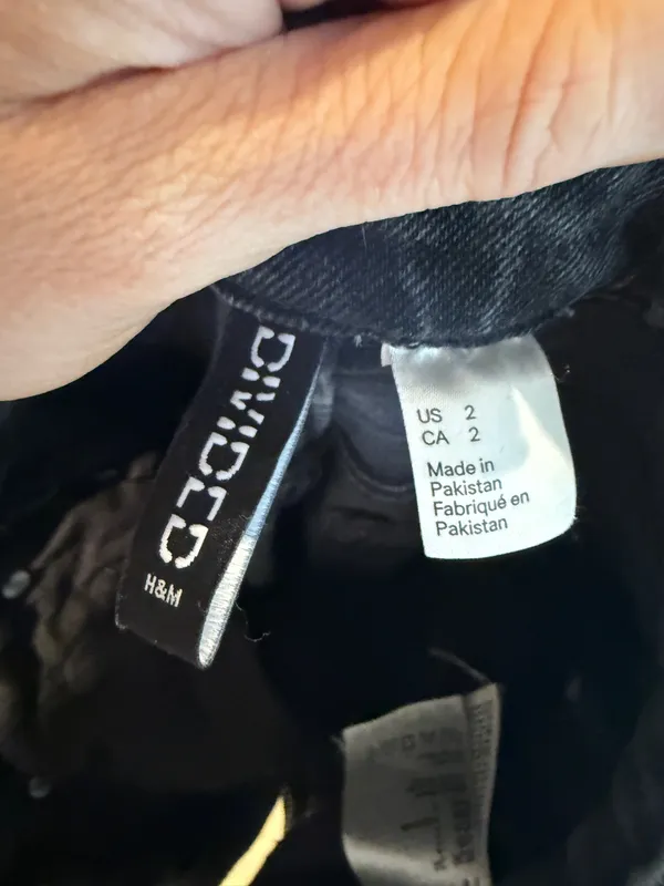 H&M Divided Black High Rise Straight Leg Jeans Size 2 - Image 5