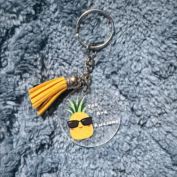 Handmade Orange Mini Suitcase Keychain - Image 5