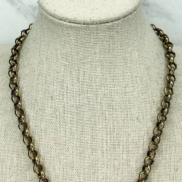 Chico's Gold Tone Rhinestone Faux Pearl Statement Pendant Necklace ✨ - Image 5