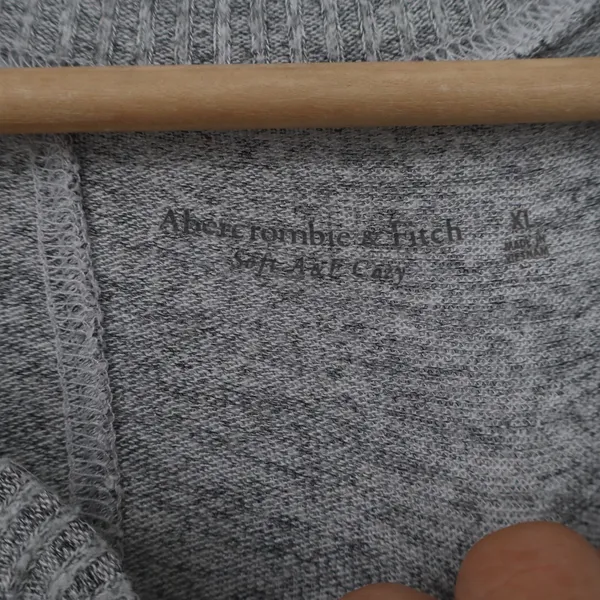 Abercrombie & Fitch Womens XL Soft A&F Cozy Henley Top Grey Marled Long Sleeve - Image 2