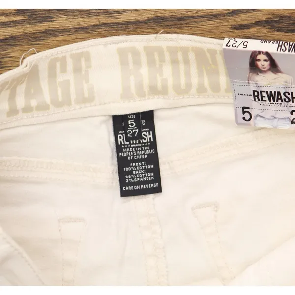 Rewash Juniors Ripped Natural Wash Skinny Jeans 2606602 Ivory Off White 5 - Image 6
