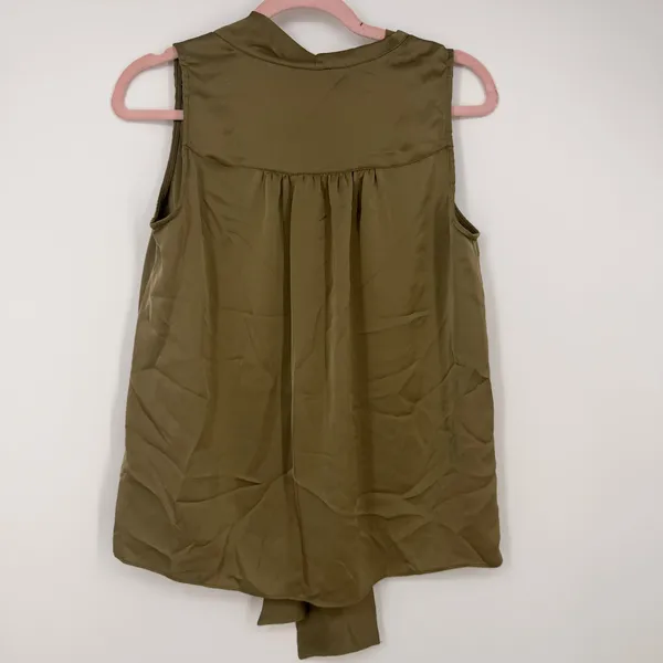 Ramy Brook Dallas Tie Neck Sleeveless Satin Blouse Size XS - Image 4