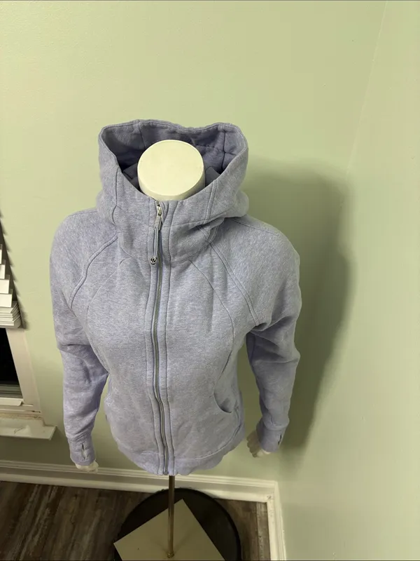 Lululemon Heathered Lavender Dusk Light Purple Cotton Scuba Hoodie size 6 - Image 8