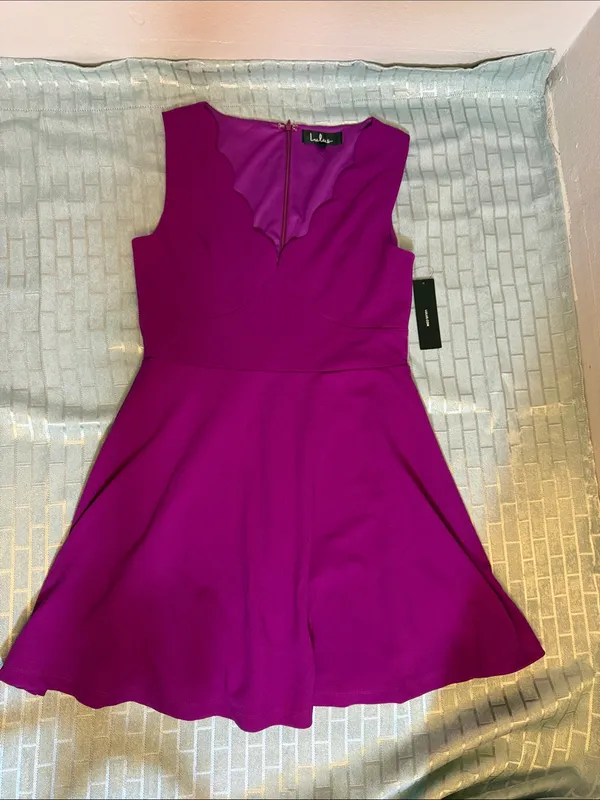 Lulu's Fuchsia Scallop V-Neck Mini Dress - Image 5