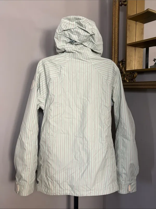 Roxy VINTAGE Medium Utility Coat Roxy Snow Limited Ed Mint Red Striped Zip Jacke - Image 2