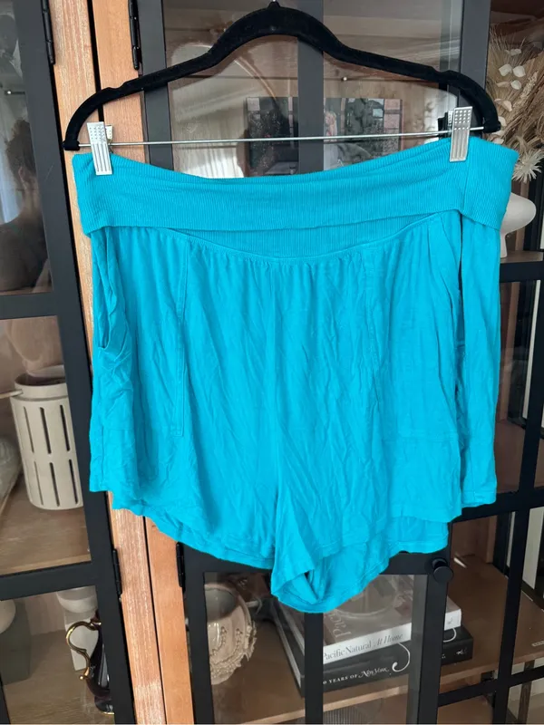 Aerie real soft foldover boxer pajamas stretchy waist pockets high rise - Image 2