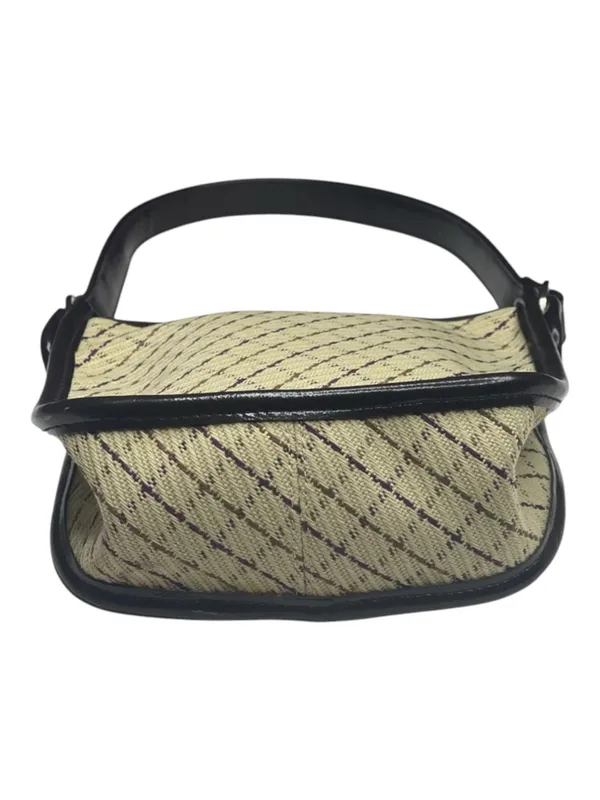 DKNY 𖣴 Woven Crosshatch Mini Bag Handbag 𖣴 Straw 𖣴 Choc Brown Leather Trim 𖣴 - Image 5