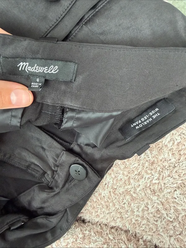 Madewell the hadlow wide leg pant Black Wide-Leg satin silk like pants - Image 4