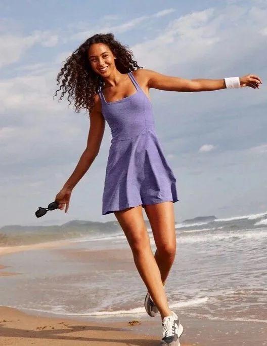 Beyond Yoga Spacedye Court Appeal Mini Dress Size XL Indigo Heather Athleisure - Image 3