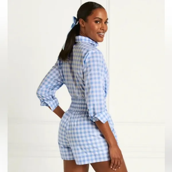 Hill House James Button Up Shirt in It Blue - Image 2