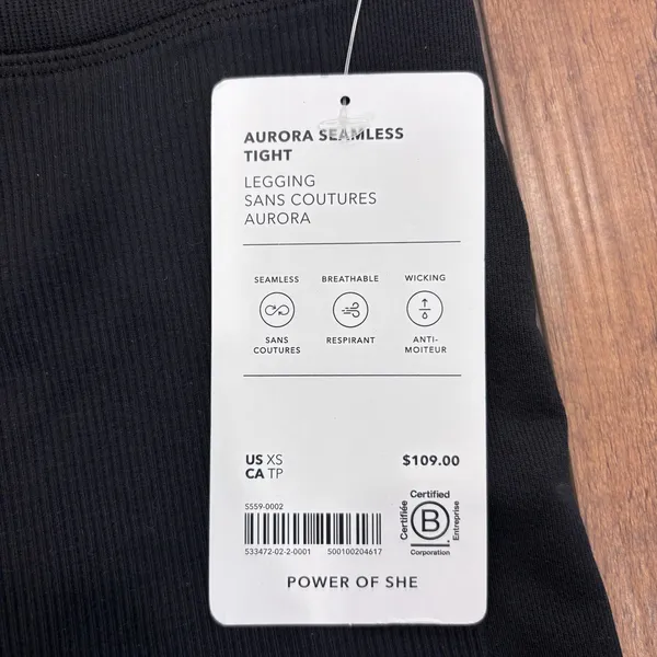 NWT Athleta Aurora Seamless Tight Leggings High-Rise Black XS Yoga Gym $109 - Image 5
