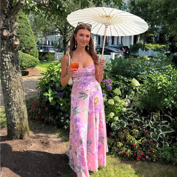House‎ of CB ‘Seren Pink Floral Floral Lace Back Maxi Dress NWOT Size L A-C - Image 12