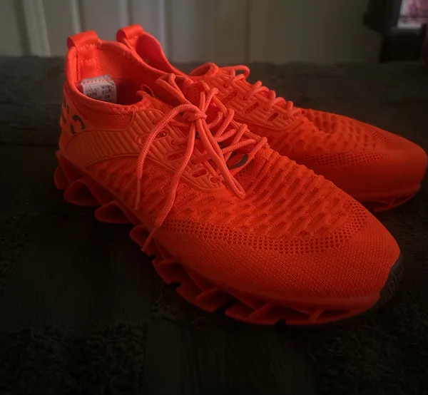 Women’s Orange Athletic Knit Running Shoes Size 7.5 - Image 2