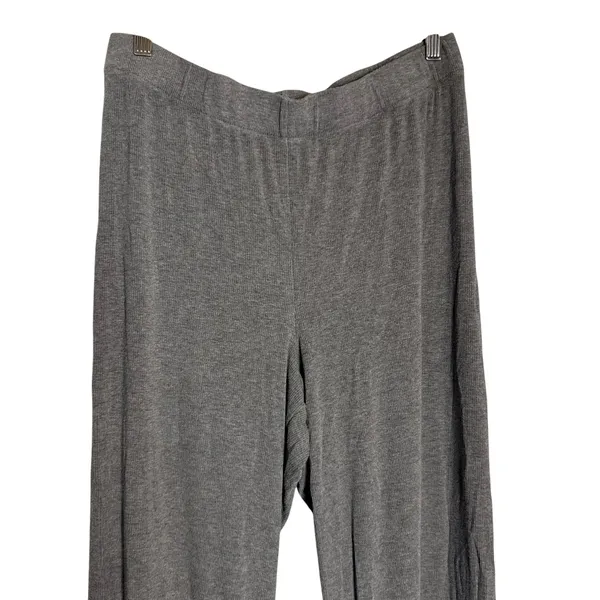 Skims Heather Gray Wide Leg Pull-On Stretch Jersey Loungewear Pajama Pants Large - Image 2