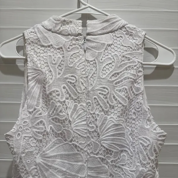 Lilly Pulitzer Alexa Lace Seashell Beach Bridal Shift Dress Sz 2 White Buttons - Image 8