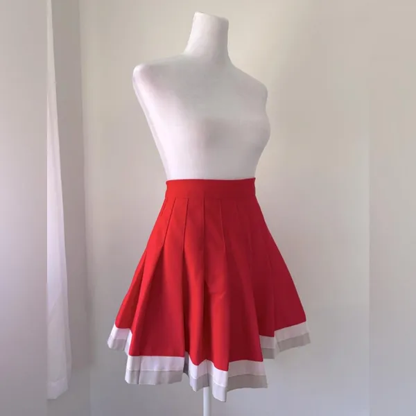 Vintage ‘90s The Wright Costume & Dancewear Red Pleated Cheerleading Skirt - Image 6