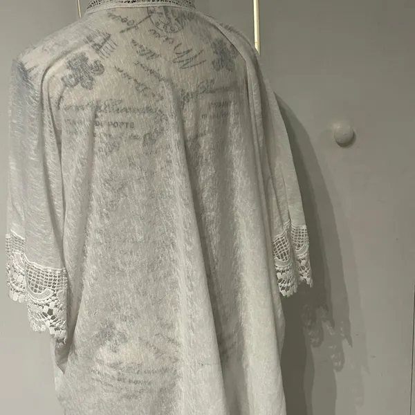 White Lace Kimono Cardigan Size 18W - Image 7