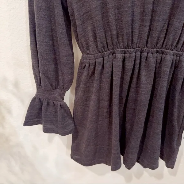 Black Soft Knit Bell Sleeve Mini Dress Flute | The Fifth Label - Image 6