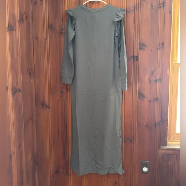 Z Supply Charcoal Ruffle Sleeve Maxi Dress New With Tags Size Medium - Image 5