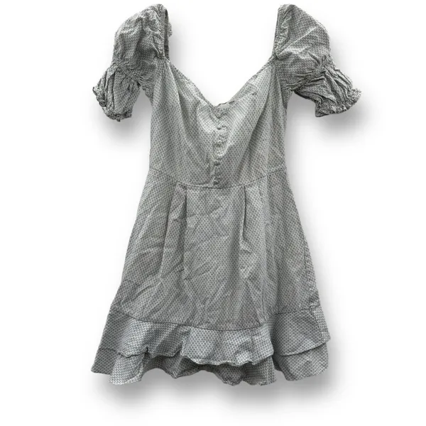 RTR Stylestalker Kelly White & Blue Micro Print Puff Sleeve Mini Dress Sz‎ XS - Image 3