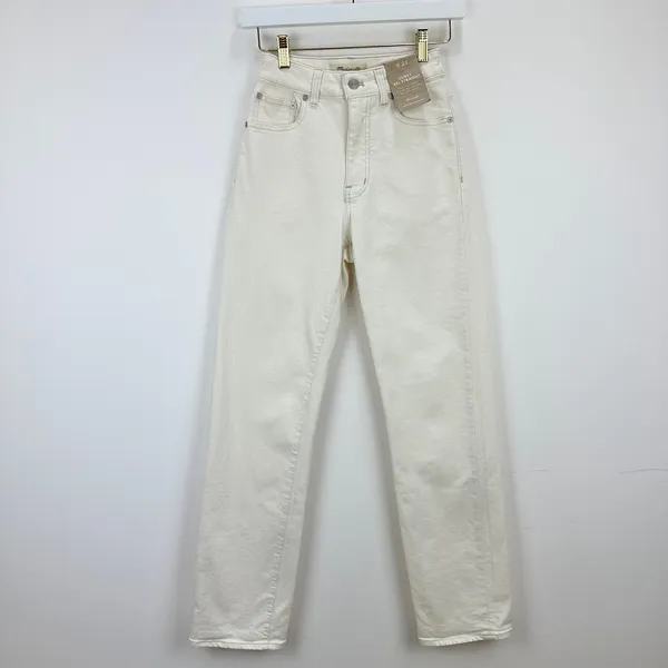 Madewell The Curvy 90s Straight Jean Vintage Canvas Beige High Waist US 23 NWT - Image 5