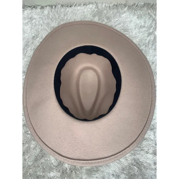 Taupe Blush Felt Rancher Hat OSFM Pink - Image 2