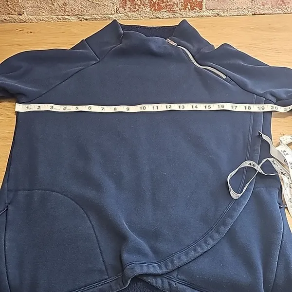 Athleta‎ -822 Cozy Karma Asymmetrical Blue Pullover Sweater Small - Image 5