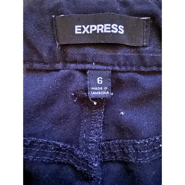 Express Flare‎ Leg Pants Womens 6 Black Mid Rise Seam Detail Trousers Capsule - Image 4