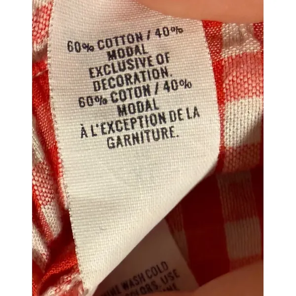 Aerie Seersucker Lounge Pajama Pant XL Red White Gingham Check Crochet Trim Boho - Image 5