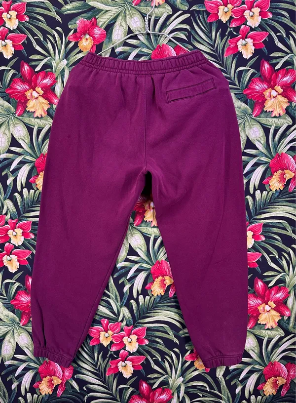Nike Burgundy White Swoosh Sweatpants Size Medium - Image 7