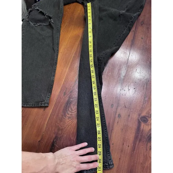 Abercrombie 90's Straight Ultra High Rise Curve Love Jeans Black Size 28 - Image 4