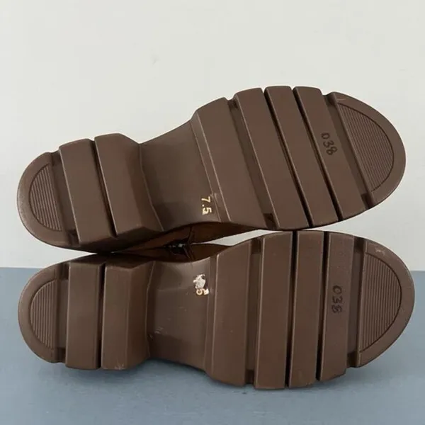 Steve Madden Coletta Lug Sole Tan Suede Buckle Ankle Booties‎ - Image 8