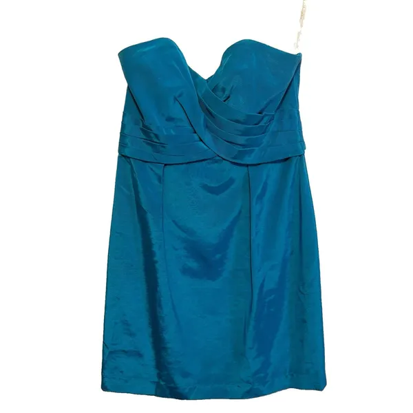 Shoshanna Women's Strapless Kira Dress Turquoise Blue USA Size 8 Homecoming Y2K - Image 2