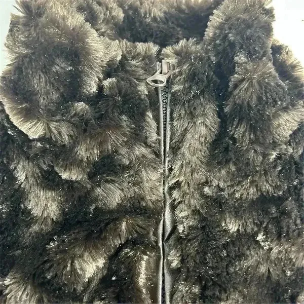 Women's Faux Fur Vest Brown M Soft Texture Full Zip‎ Fall Winter - Image 12