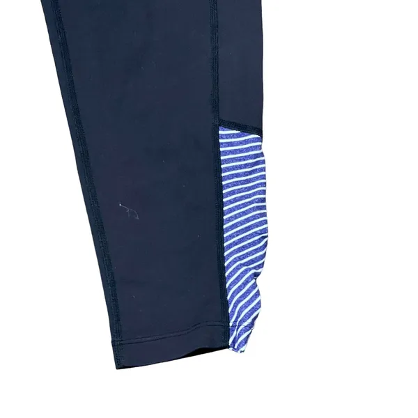 Athleta Leggings Size XS Black W/‎ Purple White Striped Stretch Athleisure 24X20 - Image 4
