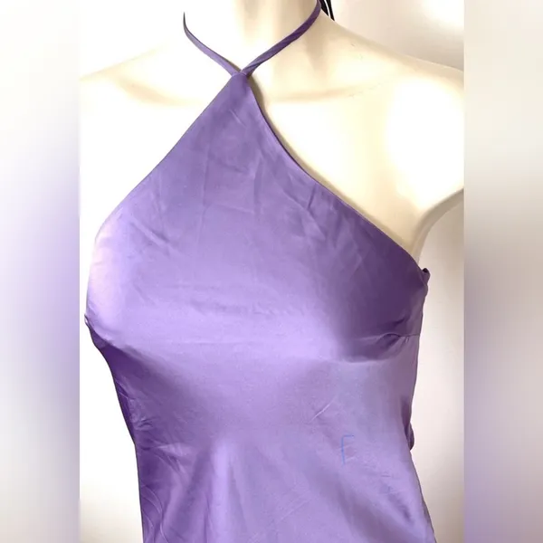 Purple Silk Halter Neck Slip Style Mini Dress Only Worn Once! PLEASE READ DESCRIPTION!!!! - Image 9