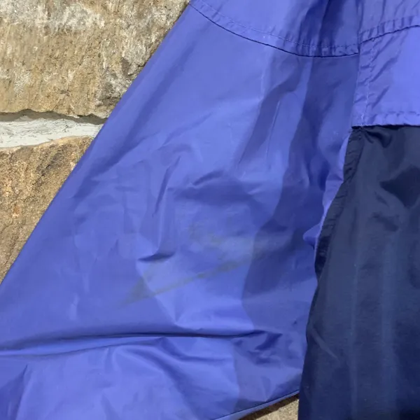 Columbia Vintage Purple Long Thin Lightweight Windbreaker Jacket w/ Logo Spellout Patch - Image 7