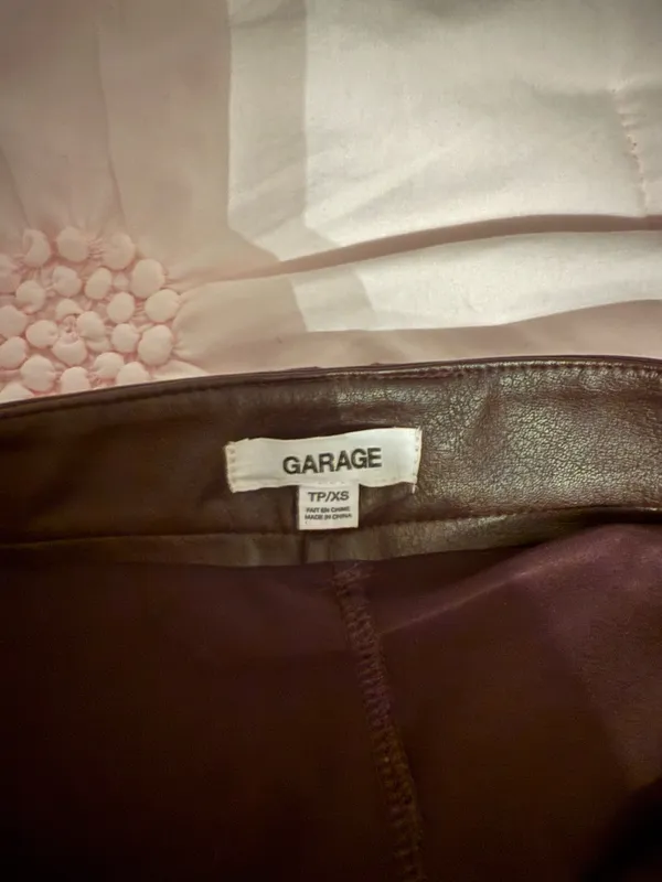Garage brown leather skirt  - Image 2
