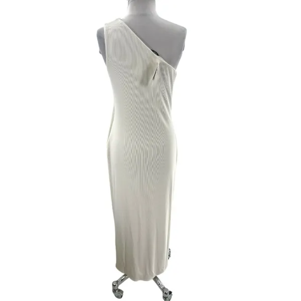 NWT‎ Abercrombie & Fitch form to flatter one shoulder ribbed maxi dress white M - Image 9