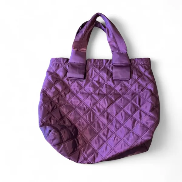Marc Jacobs Quilted Tote Bag Purple Nylon Shoulder Bag Large‎ Carryall - Image 3