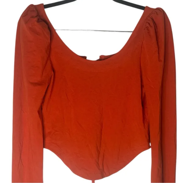 Free People Willow Corset Top Lace Up Bustier Orange Reversible - Image 6