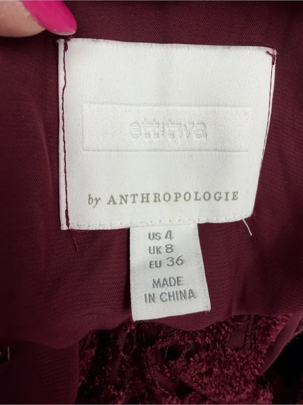 Ett:Twa Anthropologie Aida Halter Lace Jumpsuit in Burgundy - Image 5