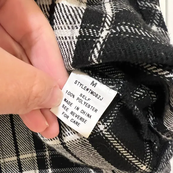 Thick plaid flannel shirt Black Size M - Image 5