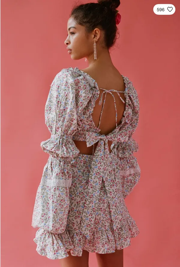 For Love & Lemons Dress Mini Floral - Image 3